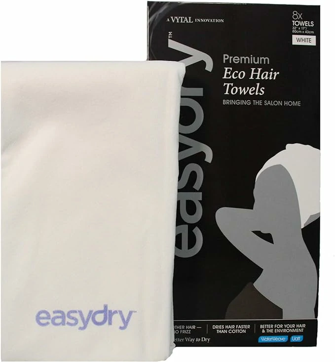 Easydry A Vytal Innovation Premium White  80Cm X 43Cm Hair Towels (Unisex)