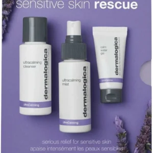 Dermalogica Sensitive Skin Rescue 3 Pc 1.7Oz Ultracalming Cleanser + 1.7Oz Ultracalming Mist + 05Oz Calm Water Gel  1.7Oz (Womens)