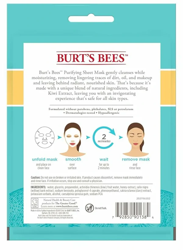 Burts Bees Hydrating Sheet With Clary Sage  0.33Oz Face Mask (Womens)
