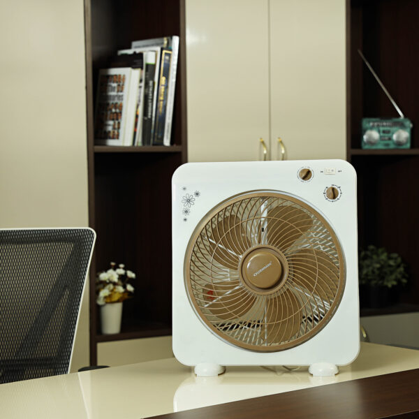Olsenmark Box Fan 12"with 3-Speed Controls and 5 Leaf Blades-OMF1759