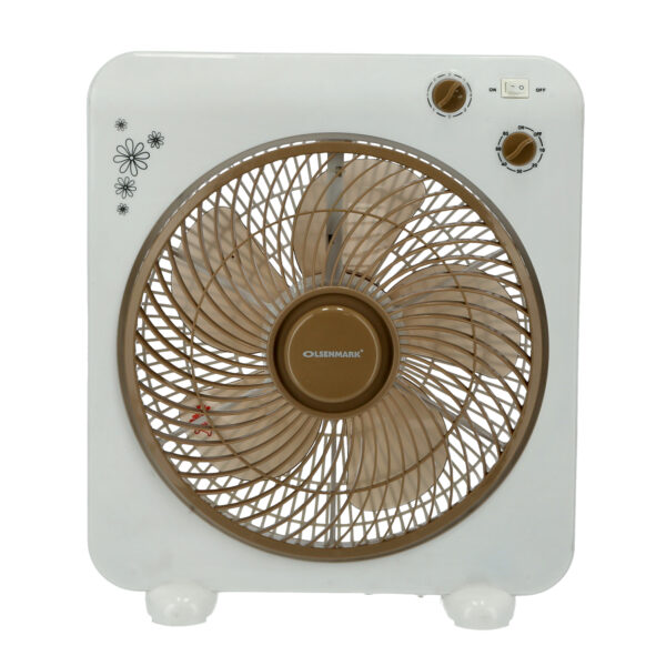 Olsenmark Box Fan 12"with 3-Speed Controls and 5 Leaf Blades-OMF1759