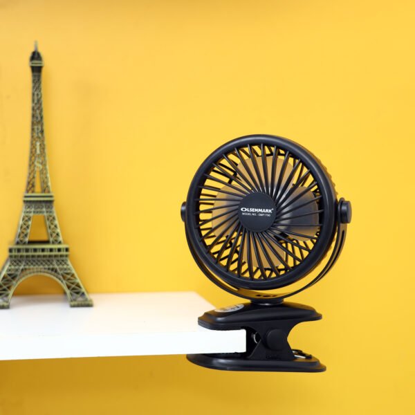 Olsenmark Rechargeable Mini Fan with Light- Clip Fan - 3.7V -OMF1790