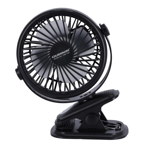 Olsenmark Rechargeable Mini Fan with Light- Clip Fan - 3.7V -OMF1790