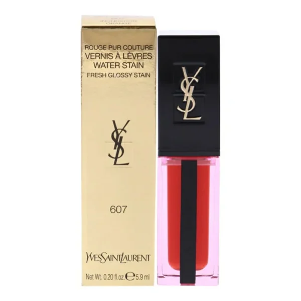 YSL Vernis A Levres Vinyl Cream Lip Stain # 607 Inondation Orange  0.2Oz Lip Gloss (Womens)
