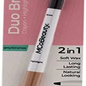 Mcobeauty Duo Brow Crayon + Highlighter Medium Brown  0.02Oz Eyebrow Pencil (Womens)