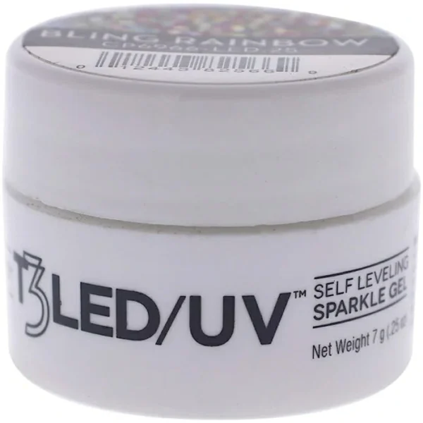 Cuccio Pro T3 Self Leveling Sparkle Gel Bling Rainbow  0.25Oz Nail Gel (Womens)
