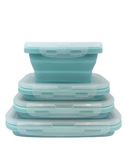 Foldable Silicone Lunch Bento Box Set 4Pcs