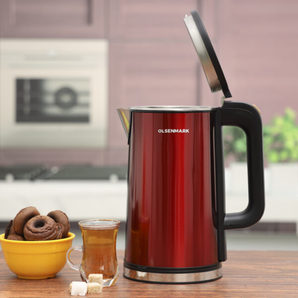 Olsenmark Electric Kettle Double Wall Cool Touch Body 1.8L - OMK2483