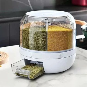 Storage Container Rotating Rice & other Grains for Kitchen