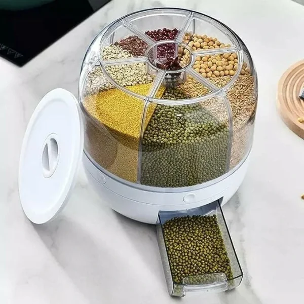Storage Container Rotating Rice & other Grains for Kitchen