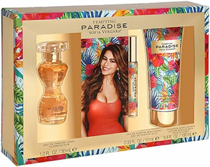 Sofia Vergara Tempting Paradise  Set Edp 30Ml+ Edp 10Ml Roll-On + Shimmer Bl 100Ml (Womens)