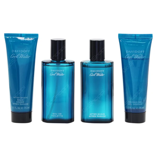 Davidoff Cool Water  Set Edt 75Ml + As 75Ml + Sg 75Ml + Asb 75Ml (Mens)