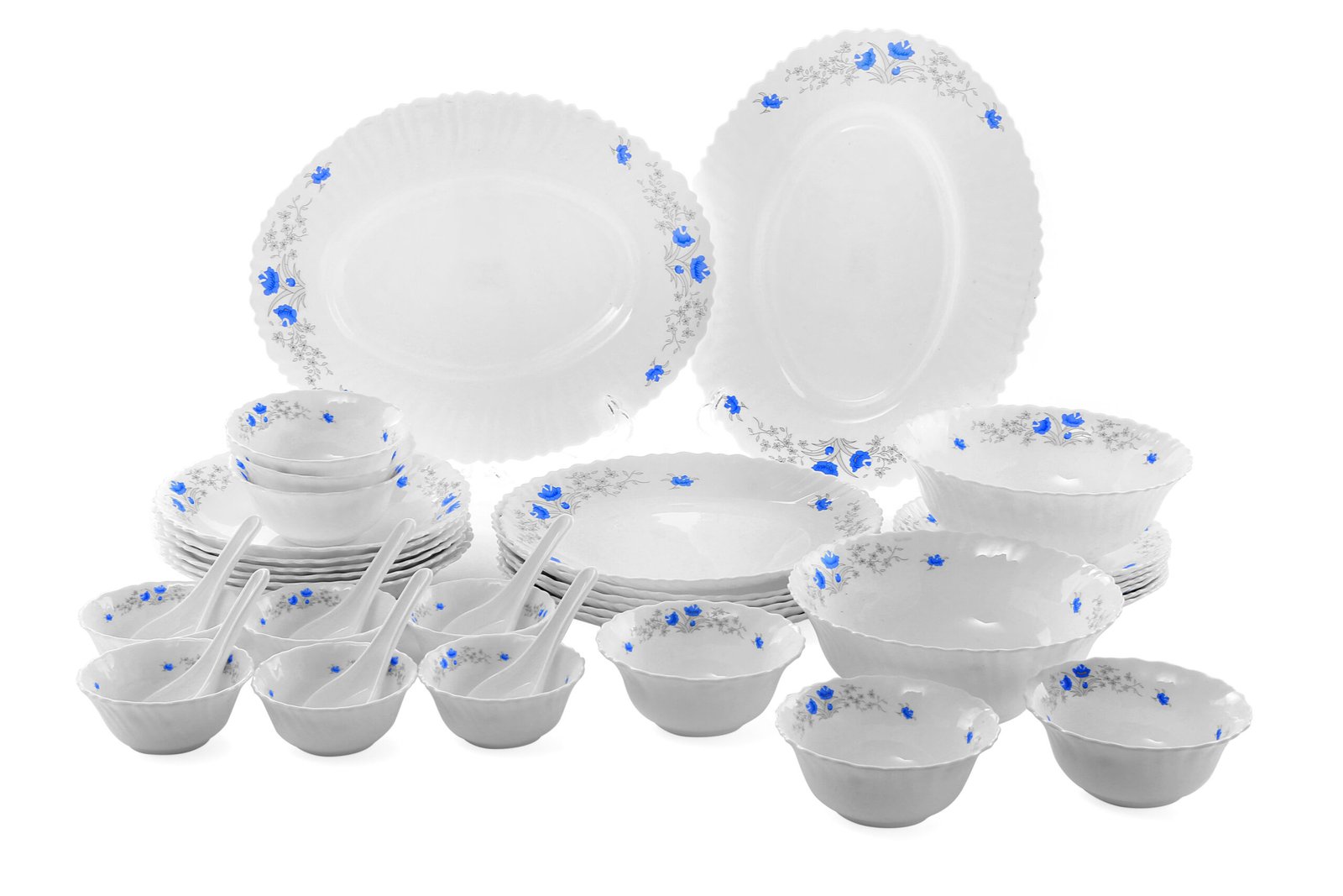 Royalford RF5035 Opal Glassware Dinner Set, 40 Pcs