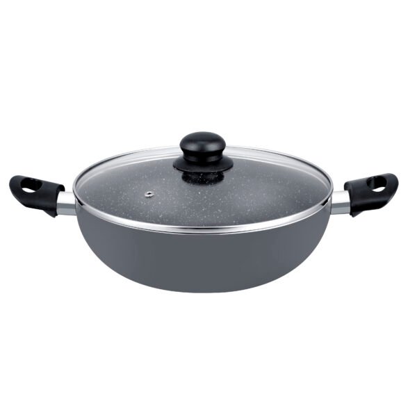 Delcasa Aluminium Wok Pan with Glass Lid 26CM