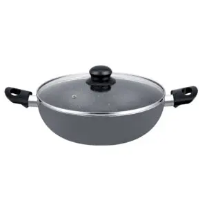 Delcasa DC1582 Aluminium Wok Pan with Glass Lid 28 CM