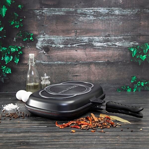 Royalford RF6619 Non-Stick Double Grill Pan, 36 CM