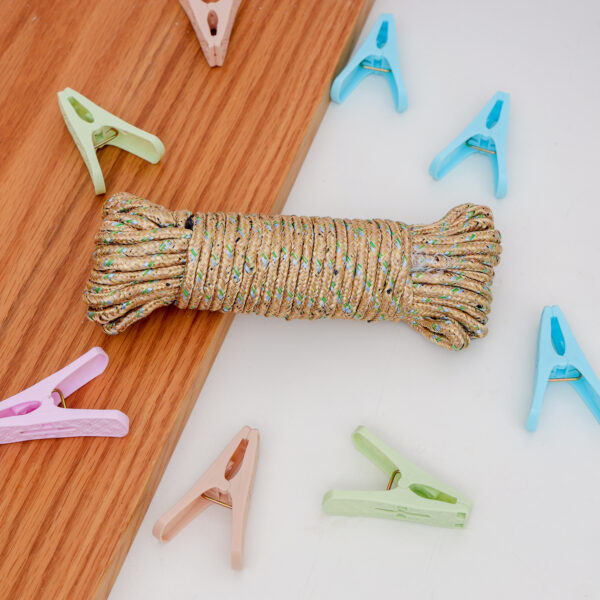 24Pcs Plastic Clip with Rope, 4 Color Option, DC2027