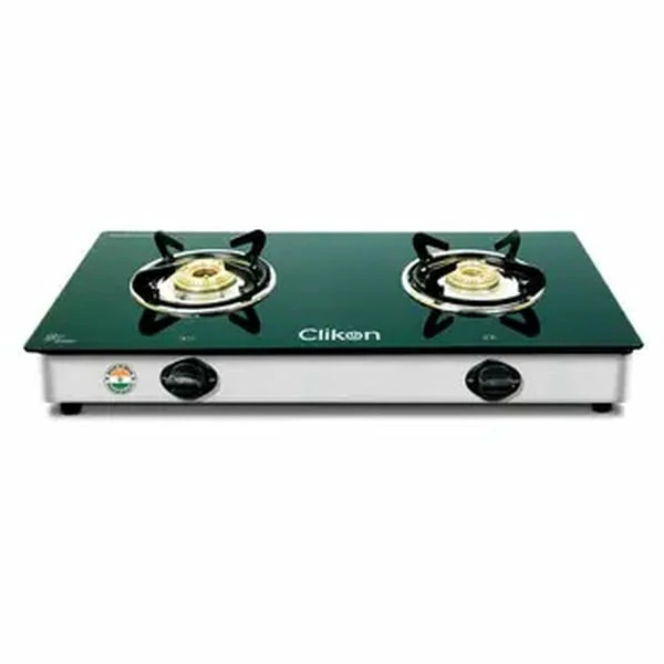 Clikon Dual Gas Burner with Tempered Glass Top- CK4291