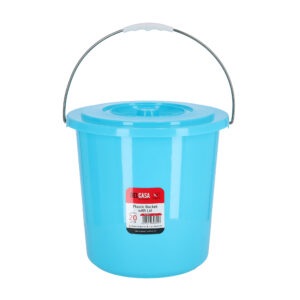 20Ltr Plastic Bucket with Lid - Strong Handle- Red- 20 Liter