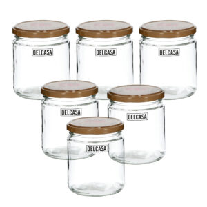 Delcasa DC1752 400ml 6Pc Glass Storage Jar