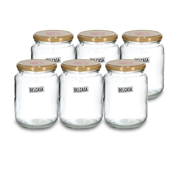 Delcasa DC1753 600ml 6Pc Glass Storage Jar