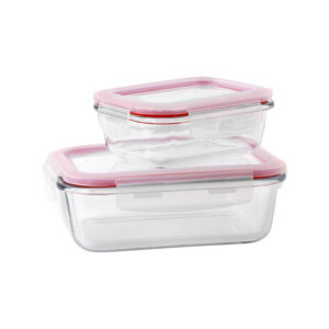 Borosilicate Glass Container, 2pcs Clear Container, DC1886