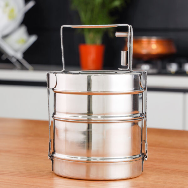 2-Layer Steel Bombay Tiffin, Durable & Sturdy, DC1985