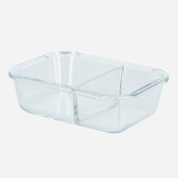 Rectangular Airtight Glass Container with Compartment, DC2375