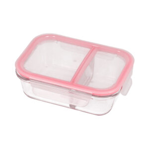 Rectangular Airtight Glass Container with Compartment, DC2375