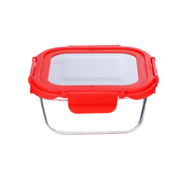 Square Airtight Glass Container with SS Lid, DC2381