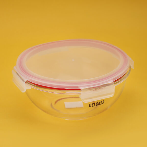 Round Airtight Glass Bowl with PP Lid, 2000ml, DC2386