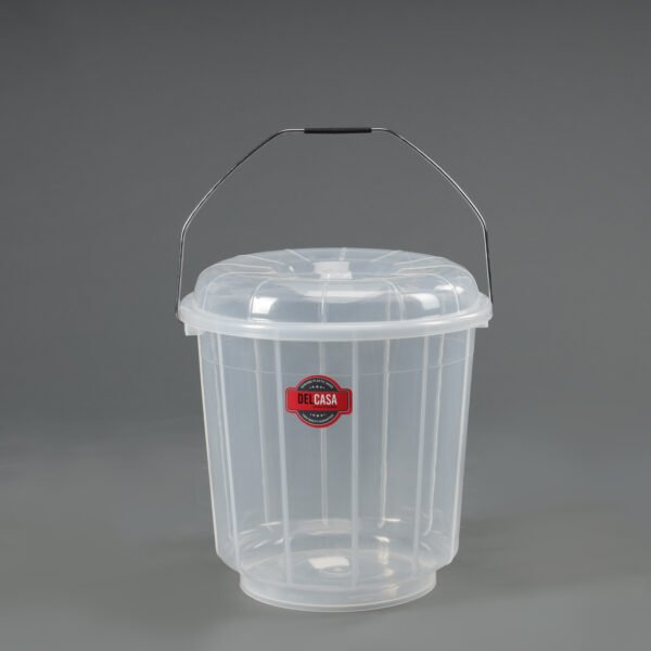 Delcasa 16 L Transparent Plastic Bucket with Lid- DC2490