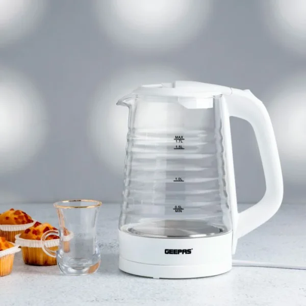 Geepas 1.7 L Electric Glass Kettle- GK9902N