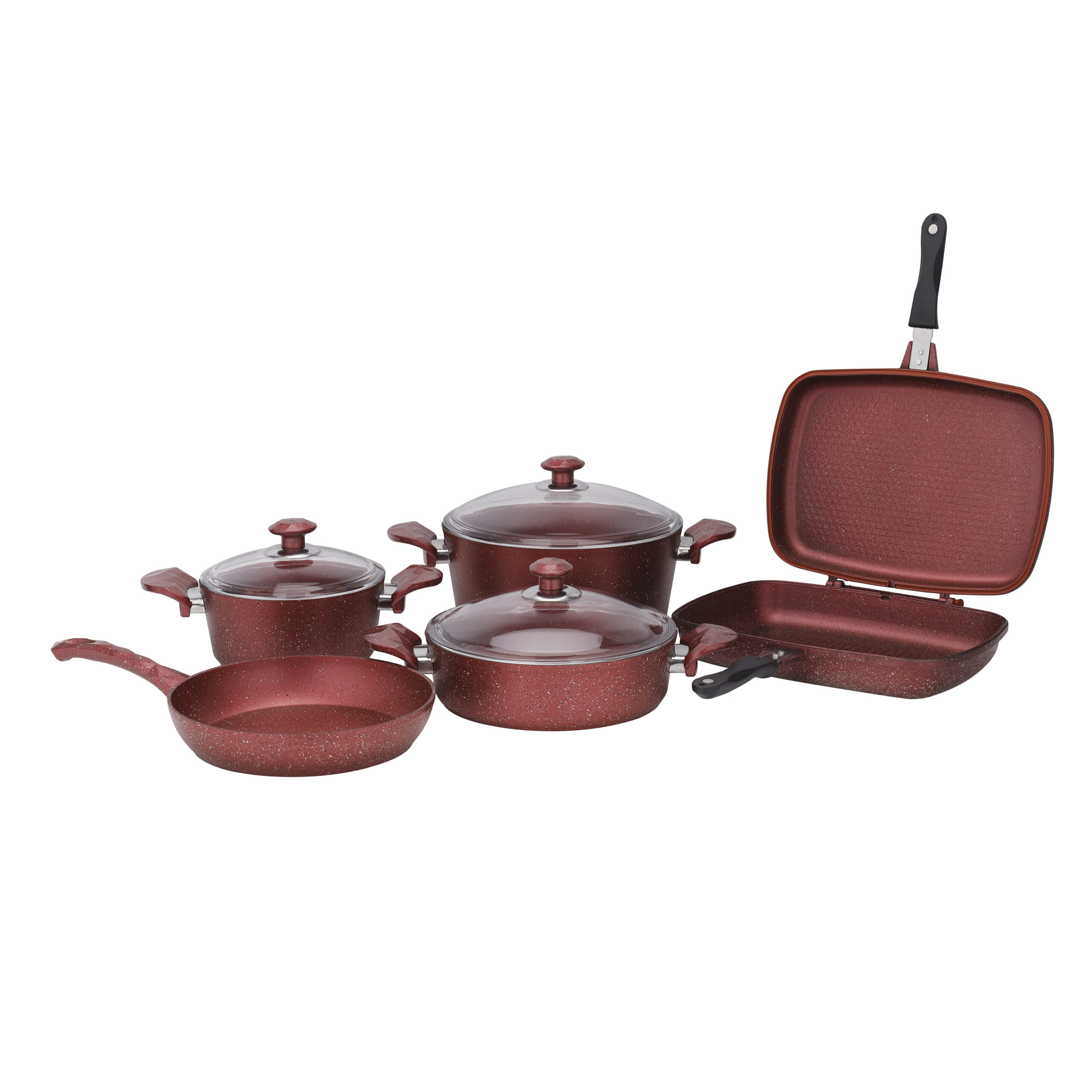 Royalford Chef Mark Granite Coated Cookware Set, 9 Pieces, Rf10268