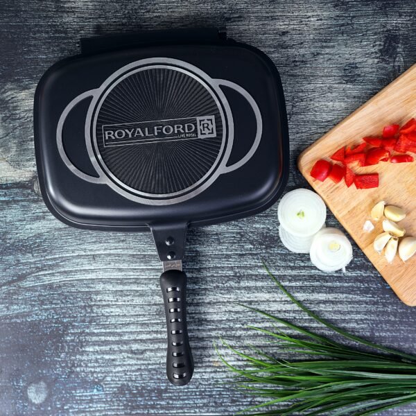 Royalford RF5515 Non-Stick Double Grill Pan, 32 CM