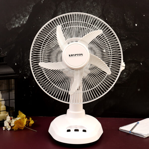 Krypton 12-Inch Table Fan with LED - 2 Speed Settings with Oscillating