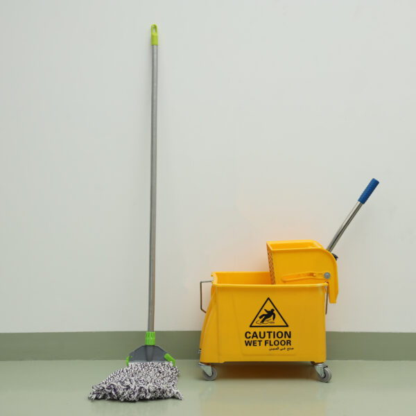 Royalford  Dual Colour Cotton Mop, PVC Coated Wooden Handle -  RF10101