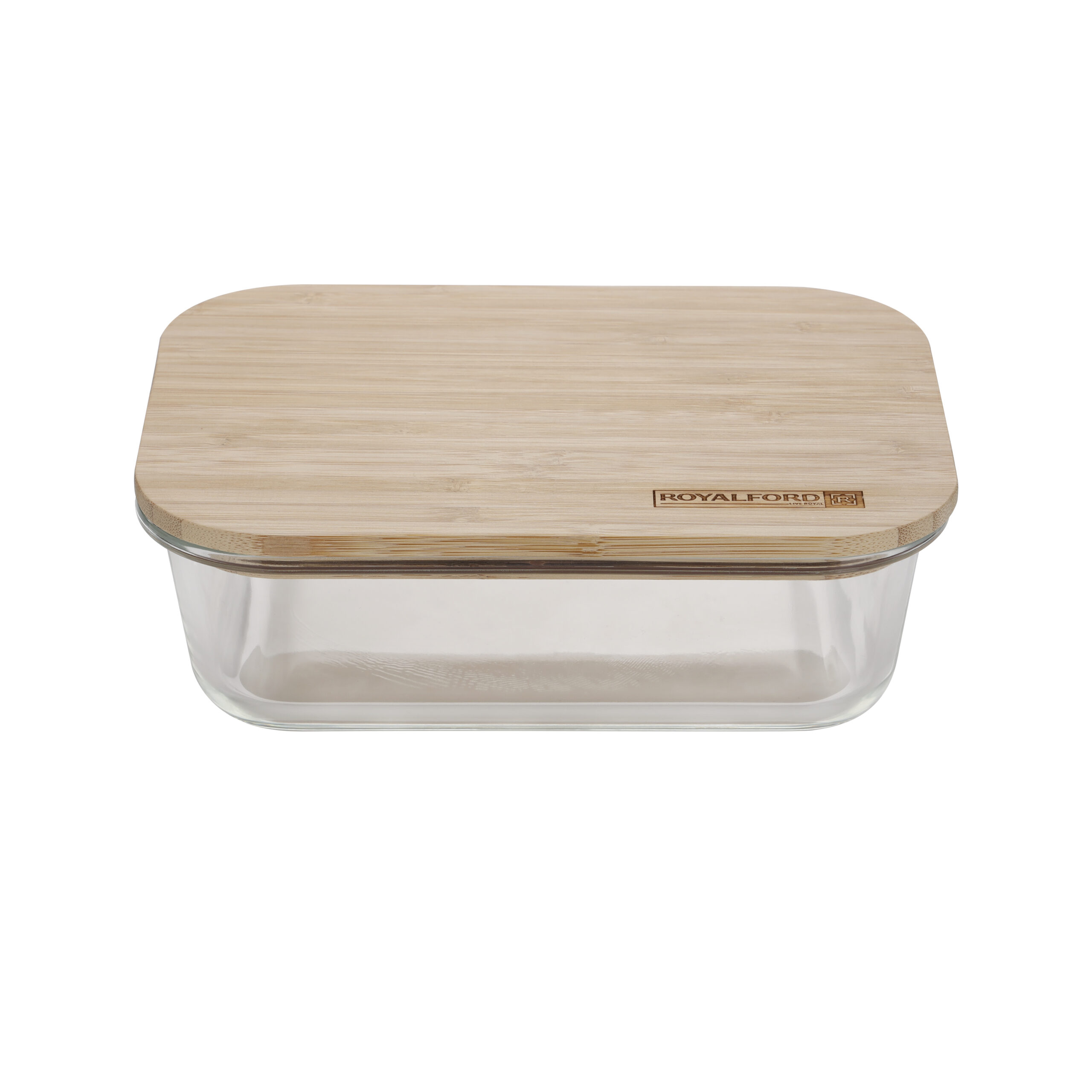 Rectangular Glass Food Container with Bamboo Lid, RF10319
