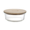 Round Glass Food Container with Bamboo Lid, RF10325