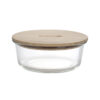 Round Glass Food Container with Bamboo Lid, RF10326