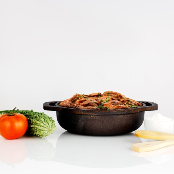 9 Inch Cast Iron Flat Base Kadai, RF10400