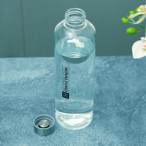 Royalford water bottle, 750ml borosilicate glass bottle, rf10433