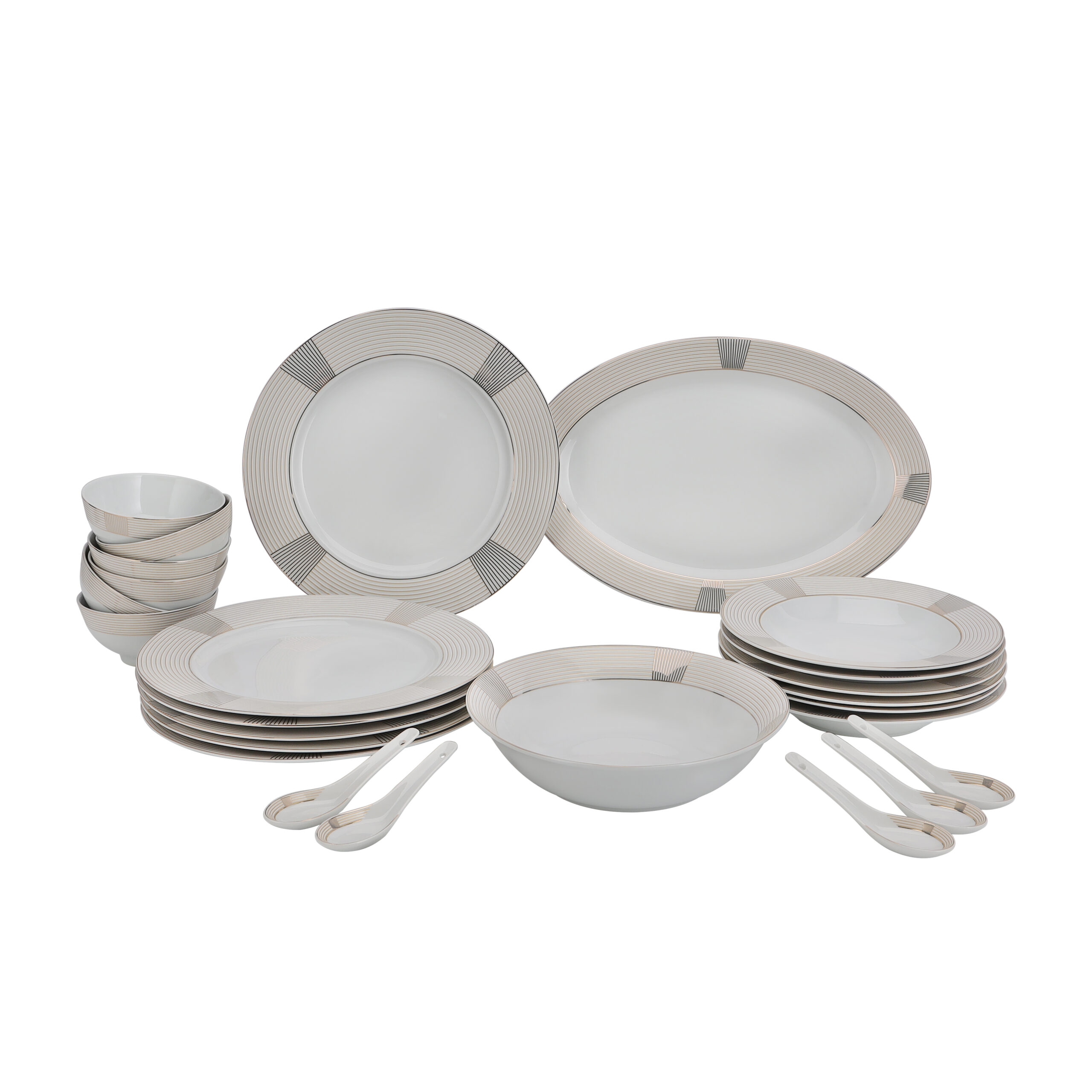 Royalford Premium Porcelain Dinner Set, 26Pcs Set, Rf10489