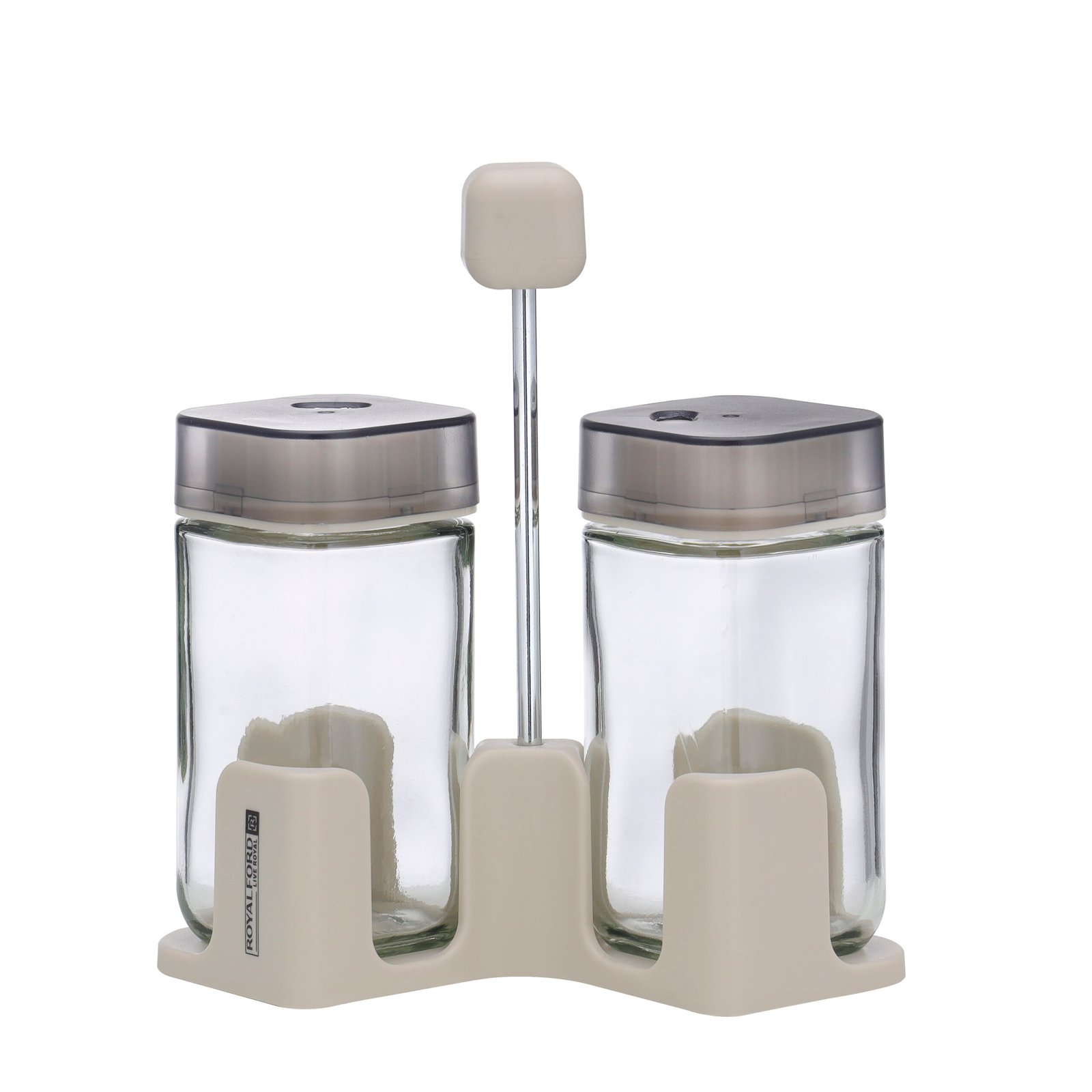 RoyalFord Spice Rack Set, 2 100ml Jars with Stand, RF10521