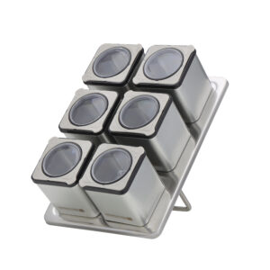 RoyalFord Spice Rack Set, Six 100ml Jars with Stand, RF10522