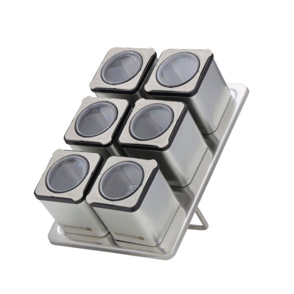 RoyalFord Spice Rack Set, Six 100ml Jars with Stand, RF10522