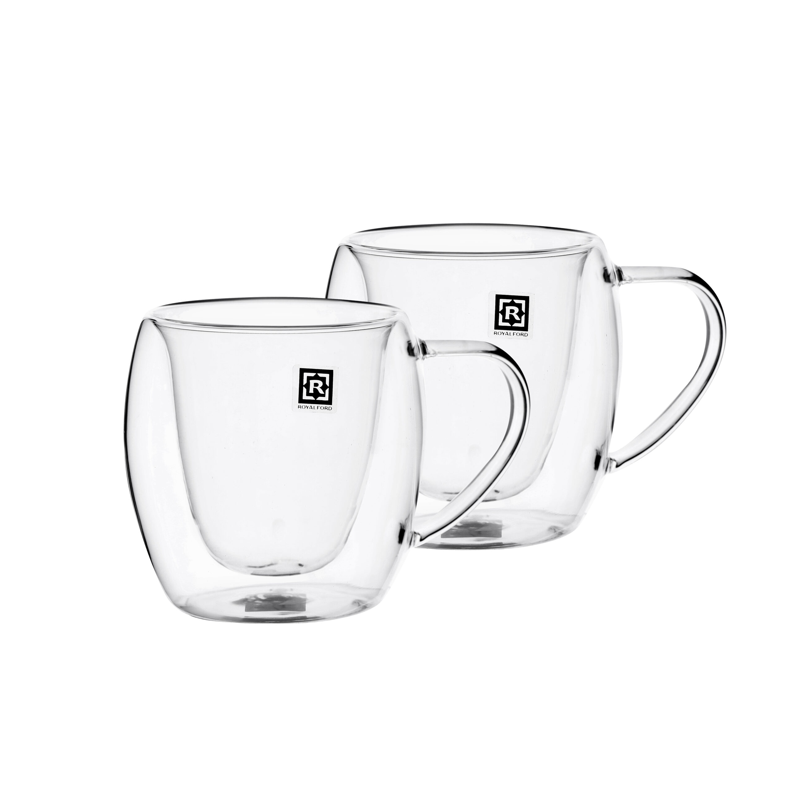 Royalford Brs 2Pc Double Wall Mug Set 300ml RF10529