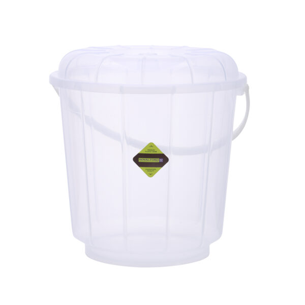 Royalford Transparent Bucket with Lid, 25L Plastic Bucket RF10696