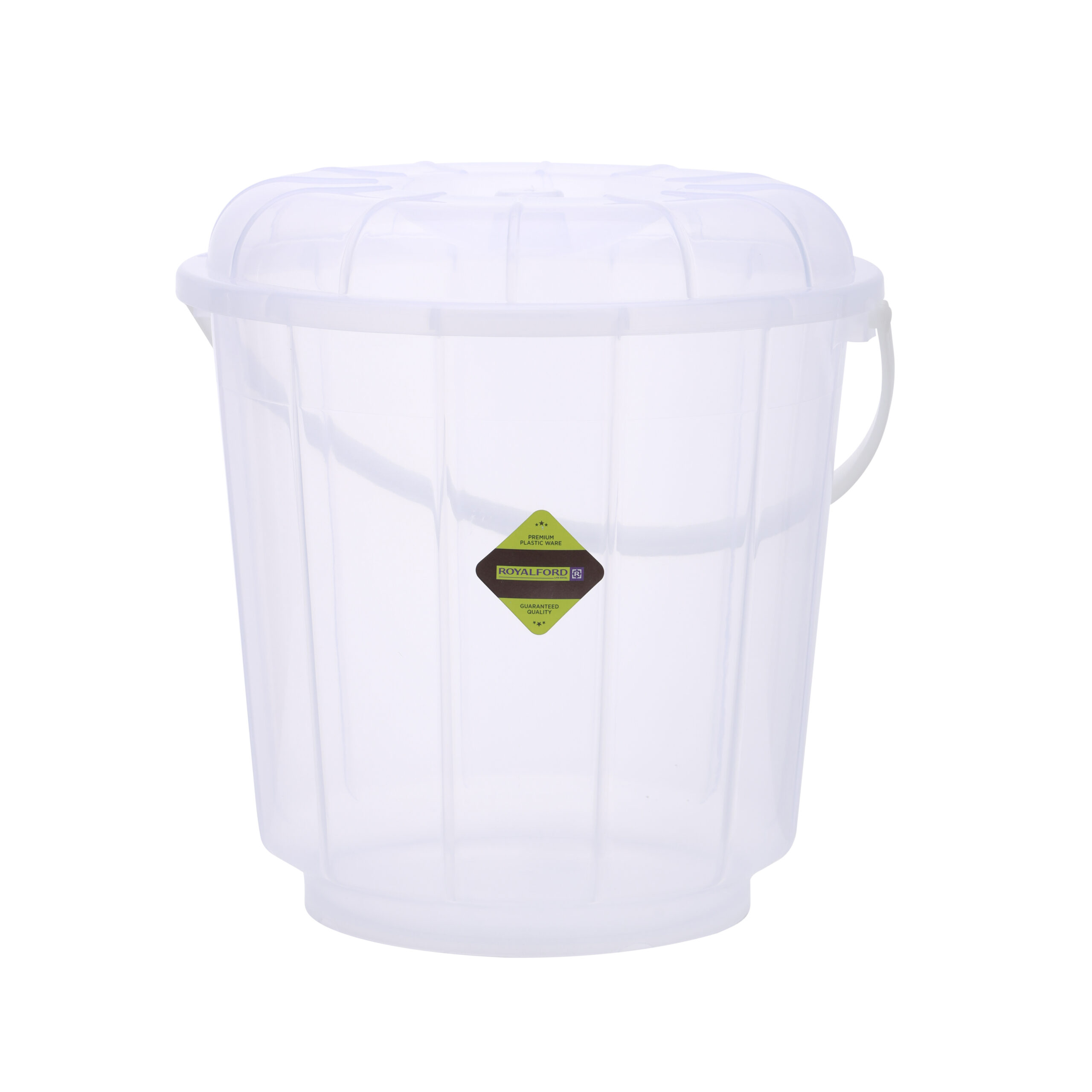 Royalford Transparent Bucket with Lid, 25L Plastic Bucket RF10696