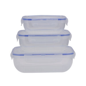 Royalford 3Pcs Cook And Lock Rectangular Storage Box